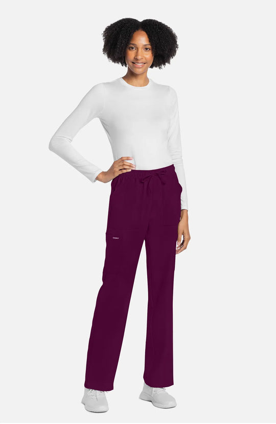 Cherokee Scrubs Women's Straight Leg Trouser Pant Wine | scrub-supply.com