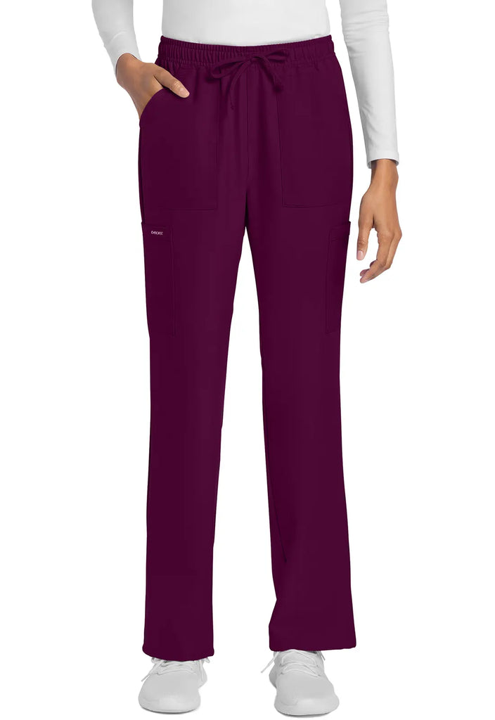 Cherokee Scrubs Women's Straight Leg Trouser Pant Wine | scrub-supply.com