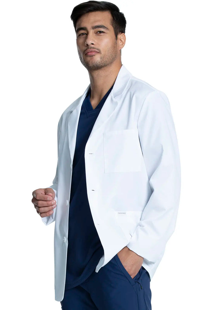 Cherokee Scrubs 30" Men's Consultation Coat White | scrub-supply.com