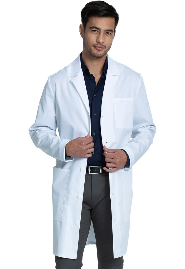 Cherokee Scrubs 38" Men's Lab Coat White | scrub-supply.com