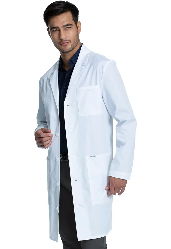 Cherokee Scrubs 38" Men's Lab Coat White | scrub-supply.com