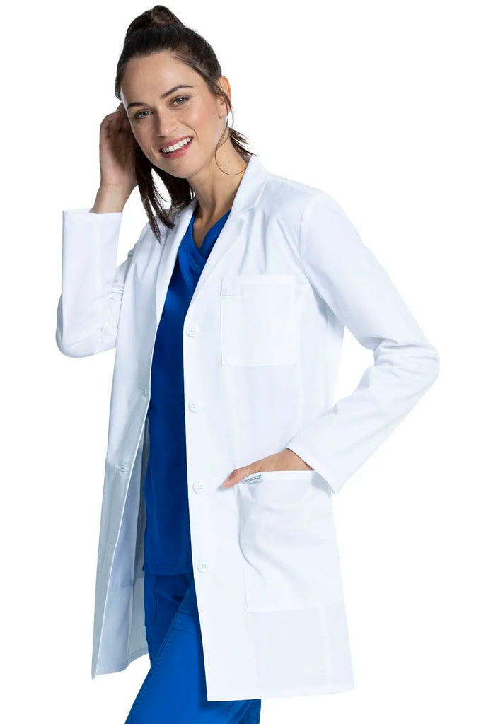 Cherokee Scrubs Women's 33" Lab Coat White | scrub-supply.com