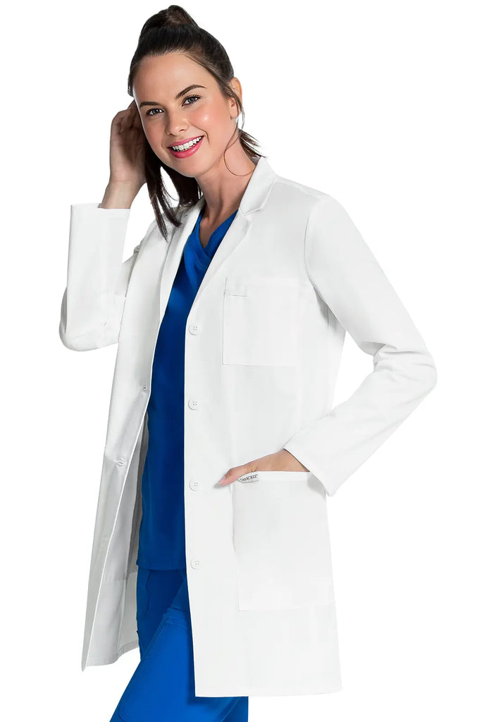 Cherokee Scrubs Women's 33" Lab Coat White | scrub-supply.com