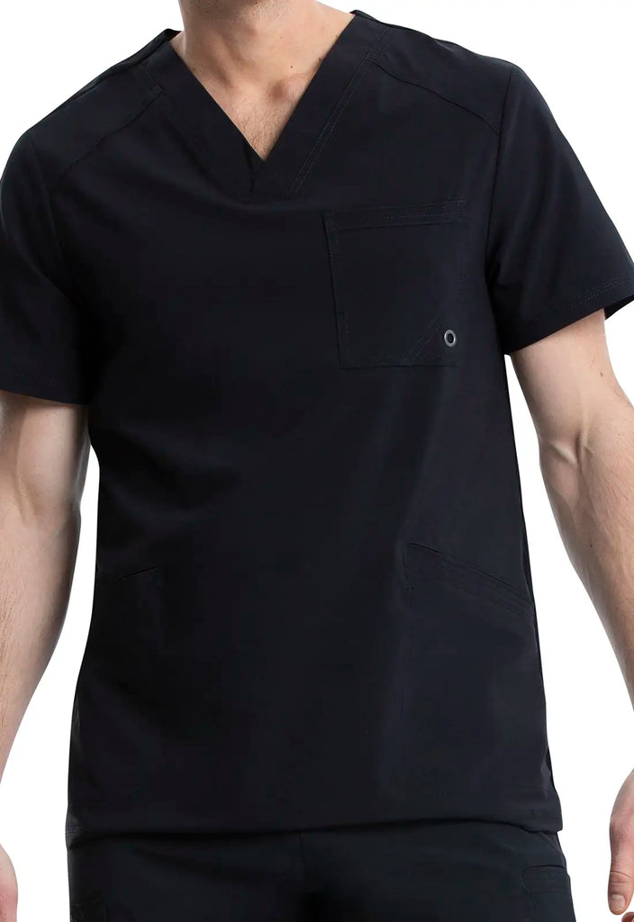 Infinity Scrubs Men's V-Neck Top Black | scrub-supply.com