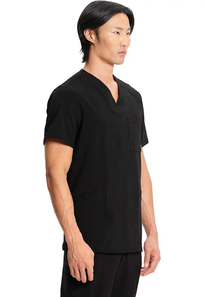 Infinity Scrubs Men's V-Neck Top Black | scrub-supply.com