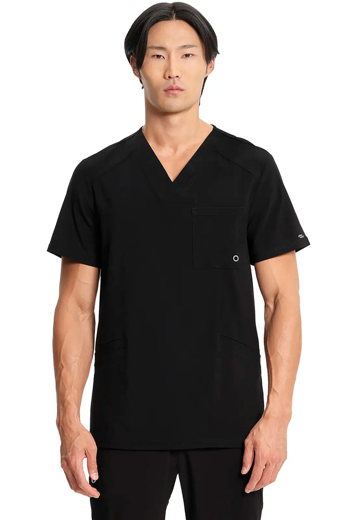 Infinity Scrubs Men's V-Neck Top Black | scrub-supply.com