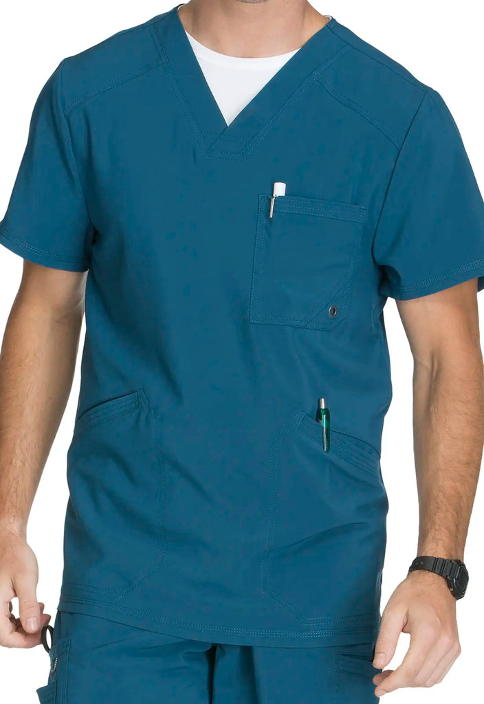 Infinity Scrubs Men's V-Neck Top Caribbean Blue | scrub-supply.com