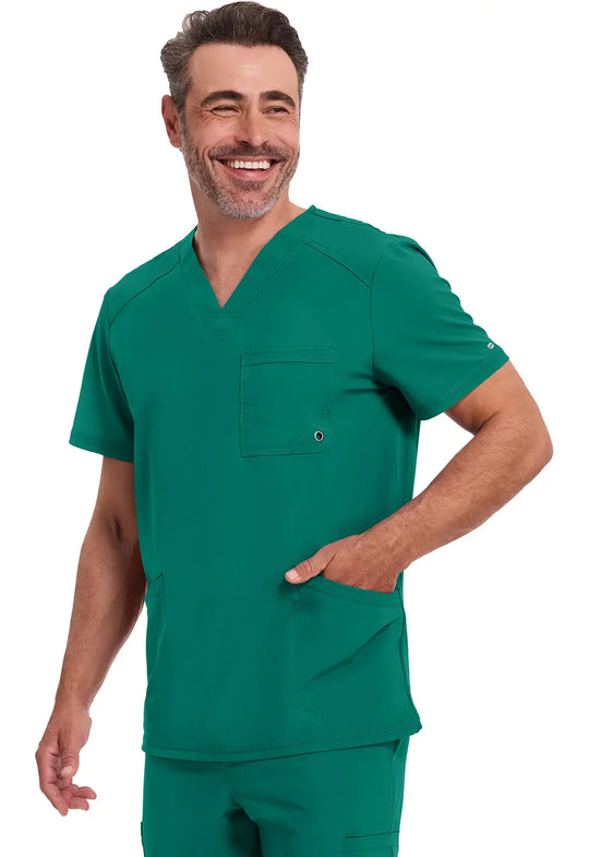Infinity Scrubs Men's V-Neck Top Hunter Green | scrub-supply.com