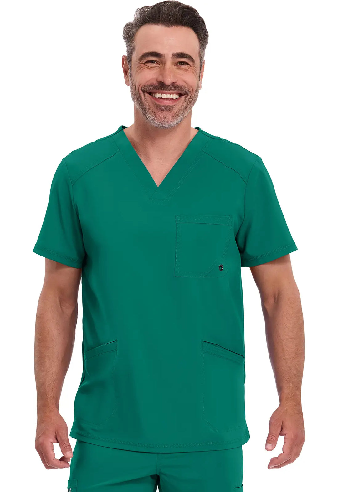 Infinity Scrubs Men's V-Neck Top Hunter Green | scrub-supply.com