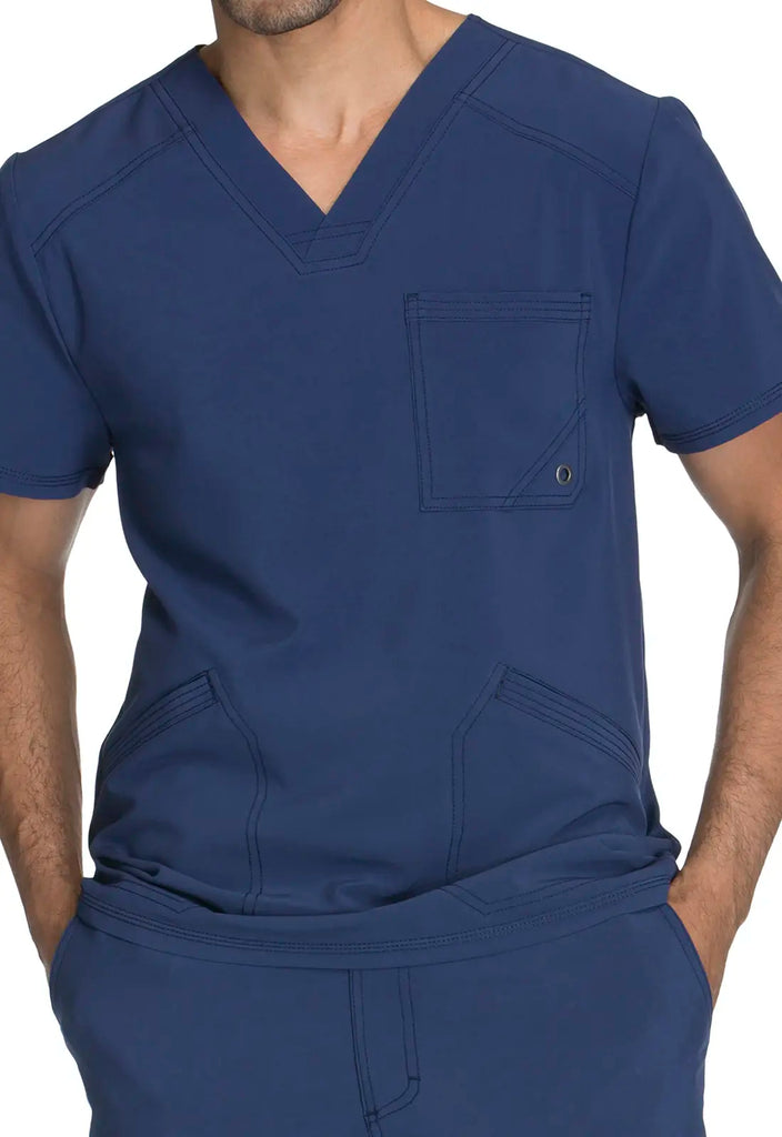 Infinity Scrubs Men's V-Neck Top Navy | scrub-supply.com