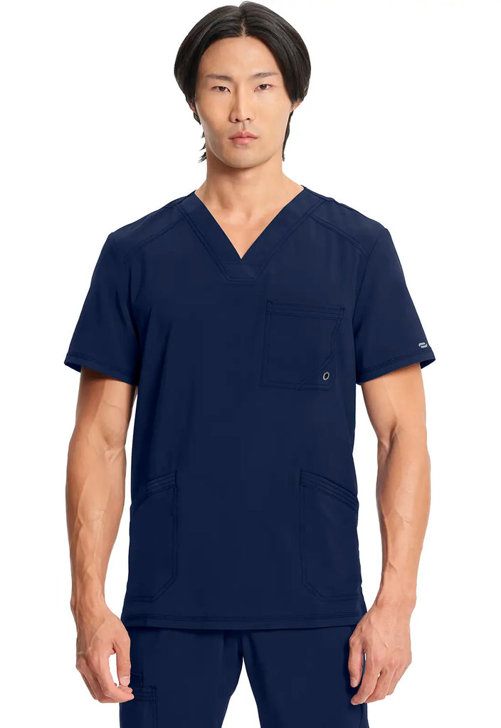 Infinity Scrubs Men's V-Neck Top Navy | scrub-supply.com