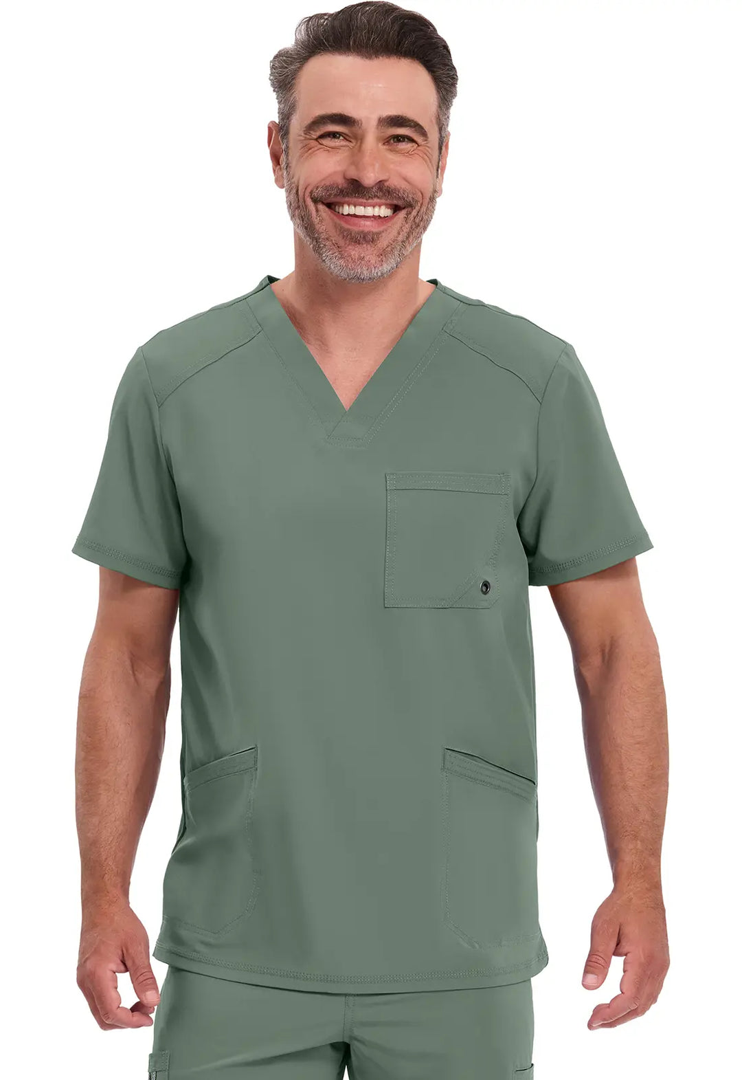 Infinity Scrubs Men's V-Neck Top Olive | scrub-supply.com