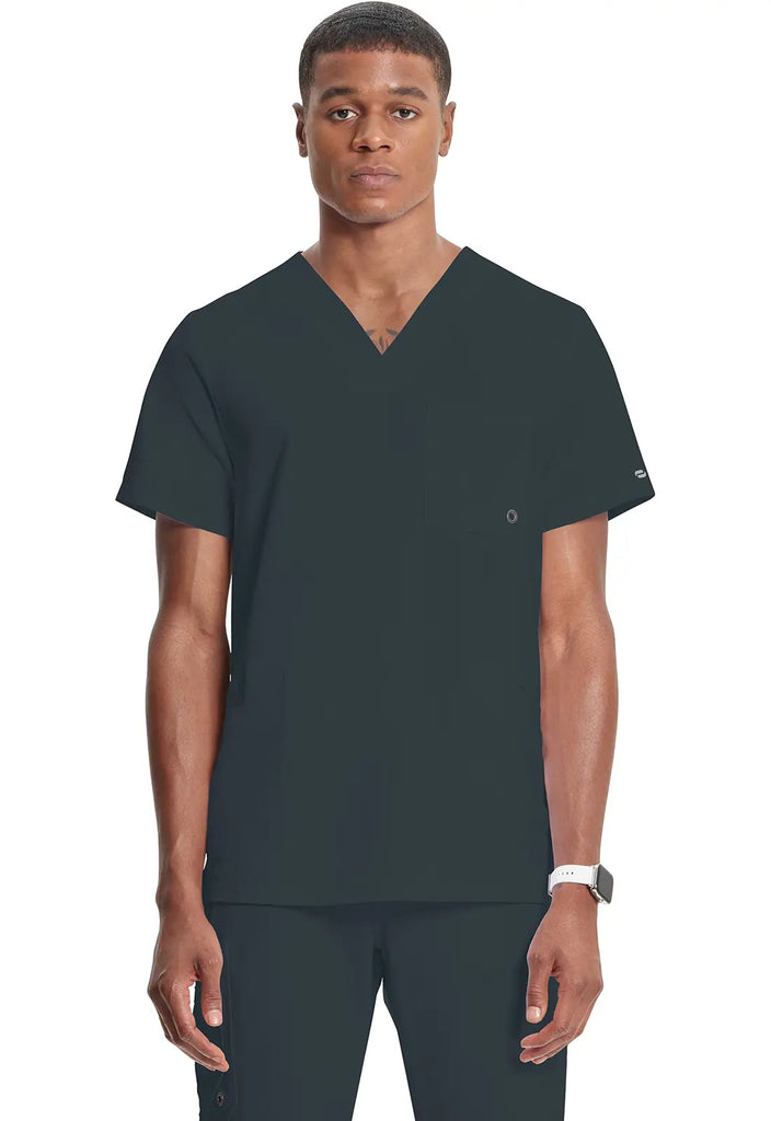 Infinity Scrubs Men's V-Neck Top Pewter | scrub-supply.com