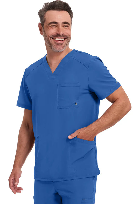 Infinity Scrubs Men's V-Neck Top Royal Blue | scrub-supply.com
