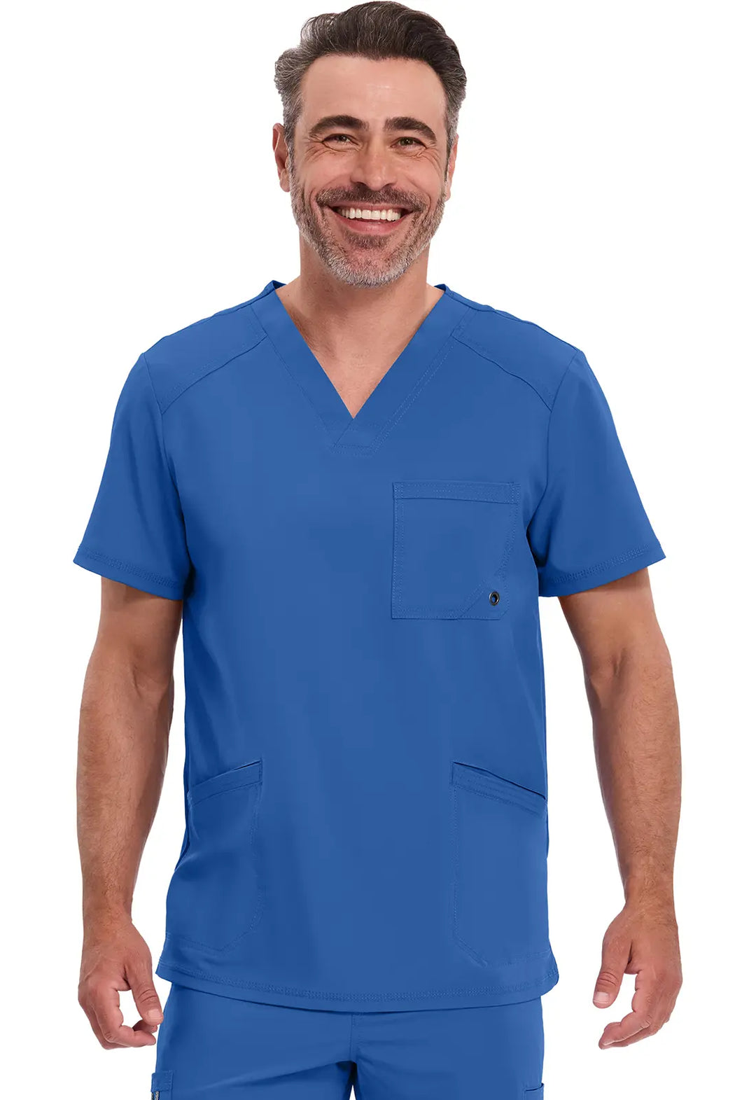 Infinity Scrubs Men's V-Neck Top Royal Blue | scrub-supply.com