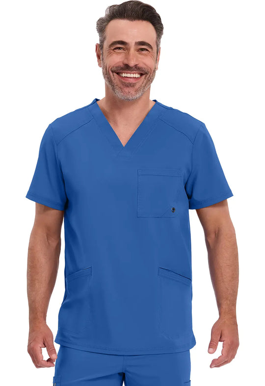 Infinity Scrubs Men's V-Neck Top Royal Blue | scrub-supply.com