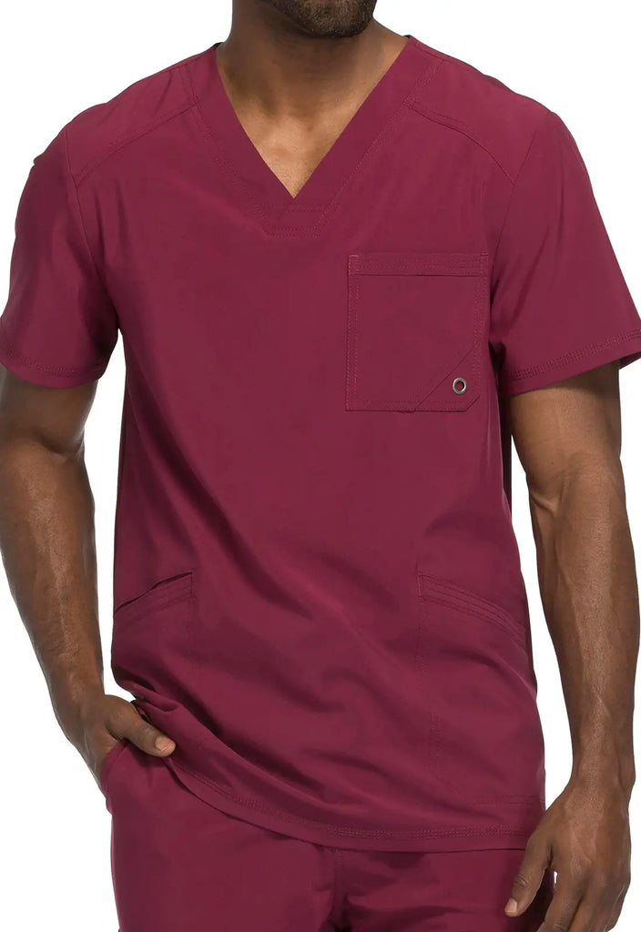 Infinity Scrubs Men's V-Neck Top Wine | scrub-supply.com