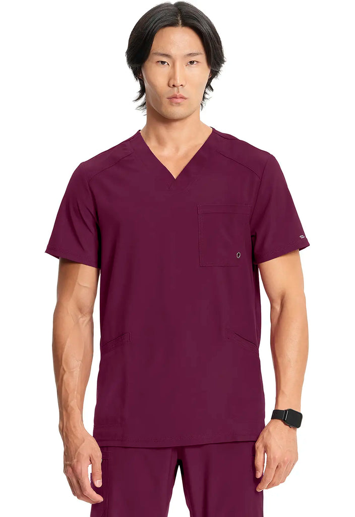 Infinity Scrubs Men's V-Neck Top Wine | scrub-supply.com