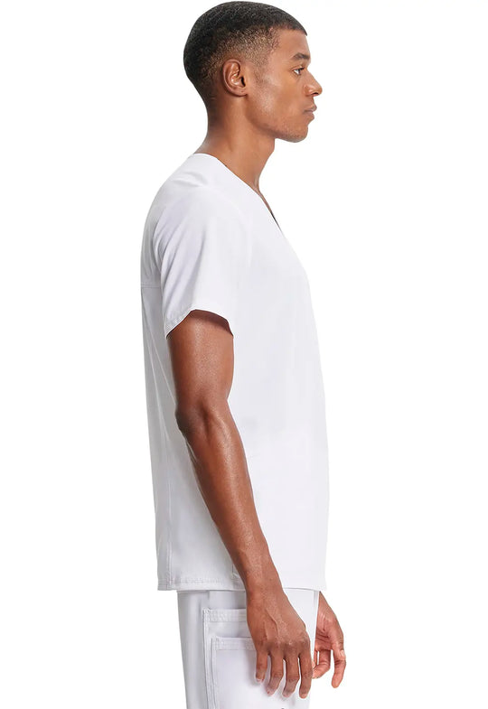 Infinity Scrubs Men's V-Neck Top White | scrub-supply.com