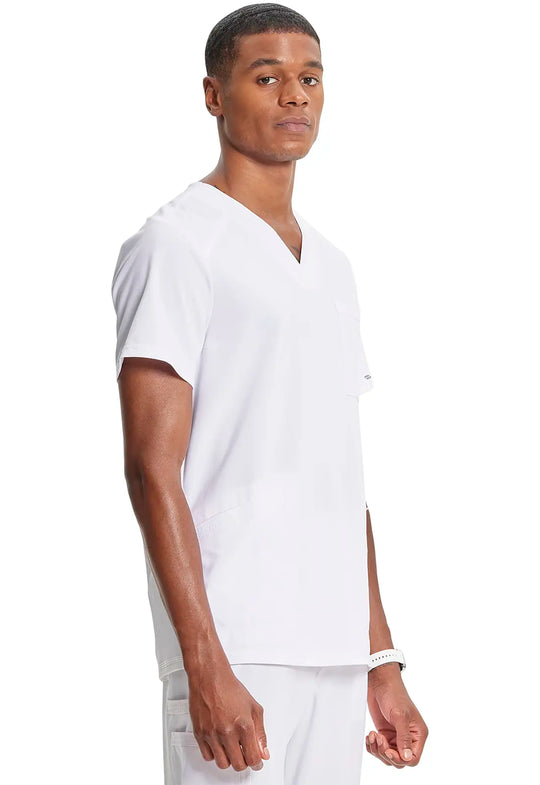 Infinity Scrubs Men's V-Neck Top White | scrub-supply.com