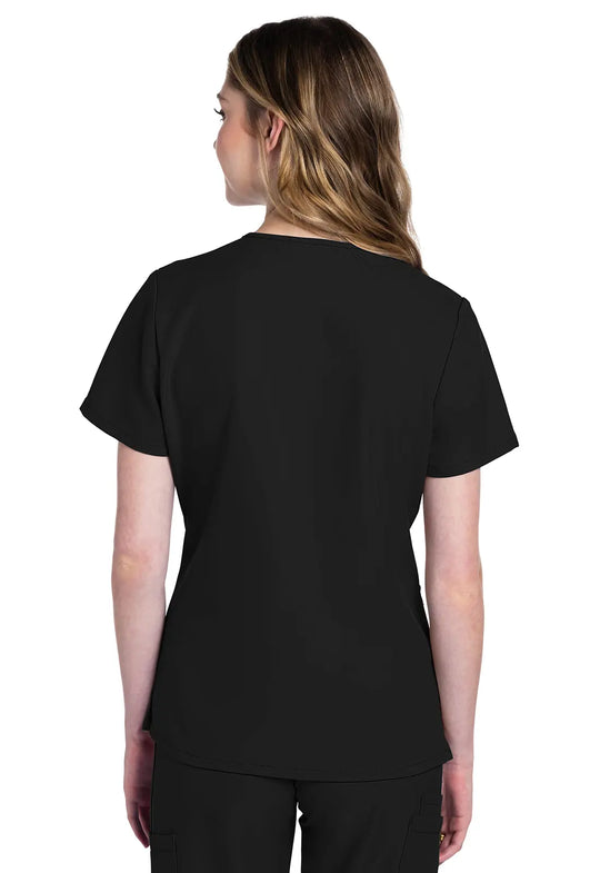 Cherokee Scrubs Women's Ultra 2-Pocket V-Neck Top Black | scrub-supply.com