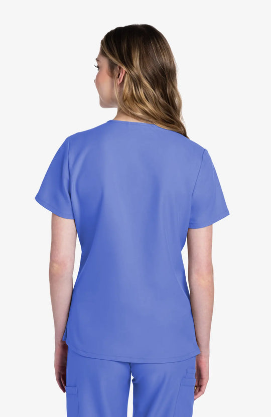 Cherokee Scrubs Women's 2-Pocket V-Neck Top Ceil Blue | scrub-supply.com
