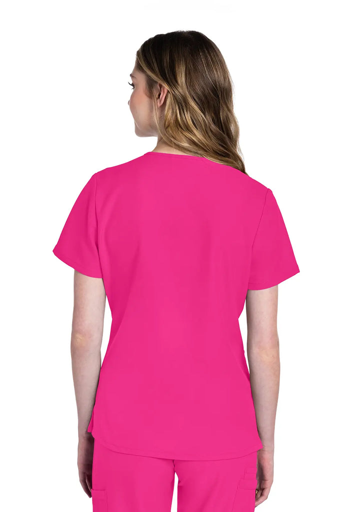 Cherokee Scrubs Women's Ultra 2-Pocket V-Neck Top Electric Pink | scrub-supply.com