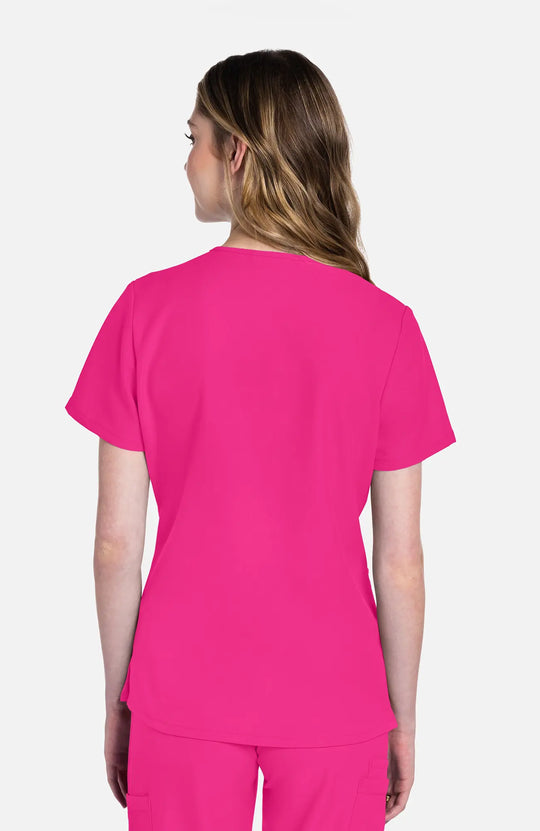 Cherokee Scrubs Women's 2-Pocket V-Neck Top Electric Pink | scrub-supply.com