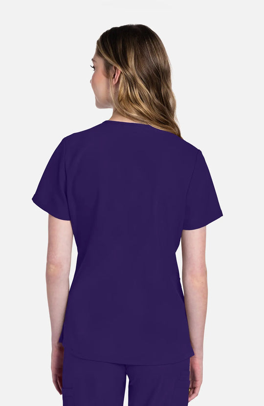 Cherokee Scrubs Women's 2-Pocket V-Neck Top Grape | scrub-supply.com