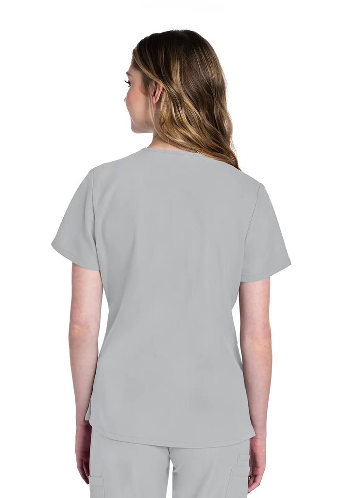 Cherokee Scrubs Women's Ultra 2-Pocket V-Neck Top Grey | scrub-supply.com