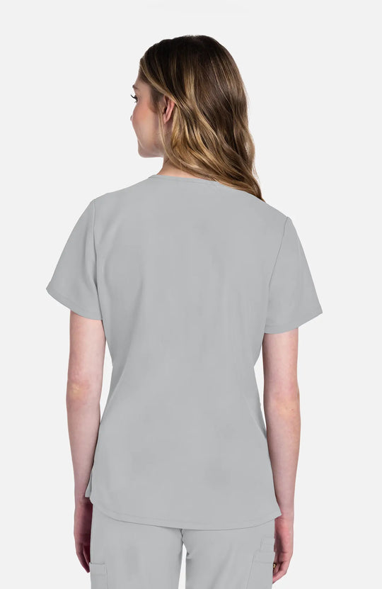 Cherokee Scrubs Women's 2-Pocket V-Neck Top Grey | scrub-supply.com