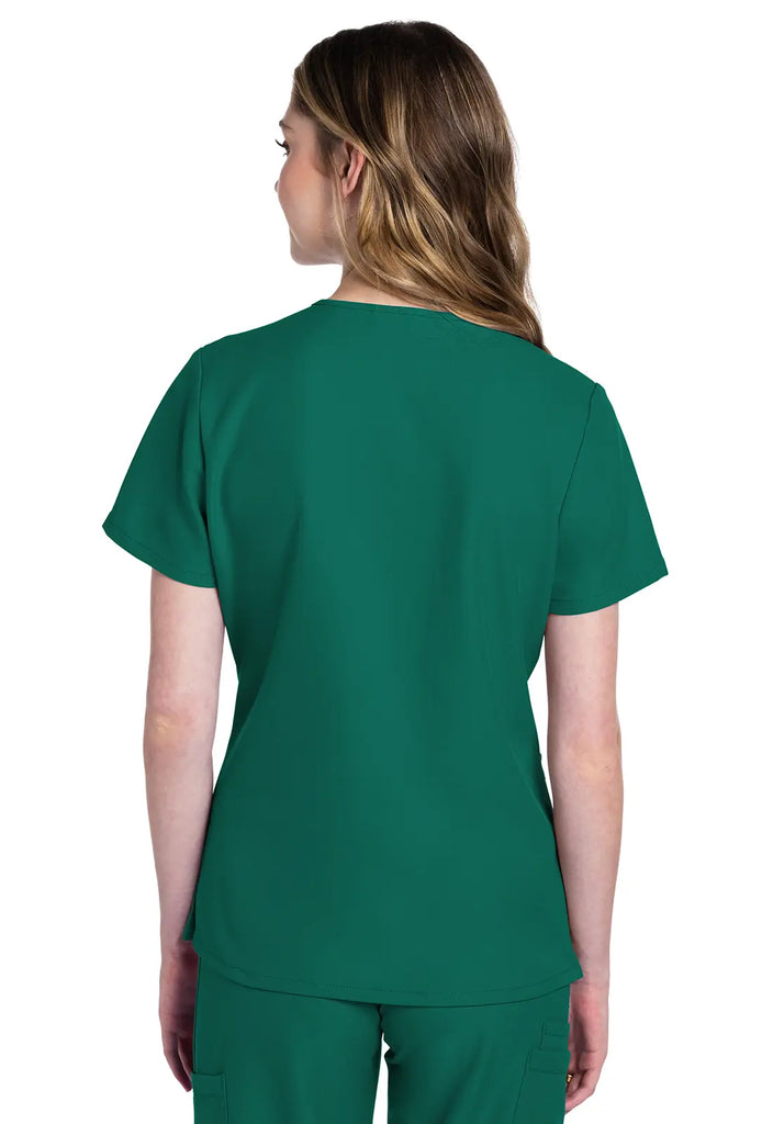 Cherokee Scrubs Women's Ultra 2-Pocket V-Neck Top Hunter Green | scrub-supply.com
