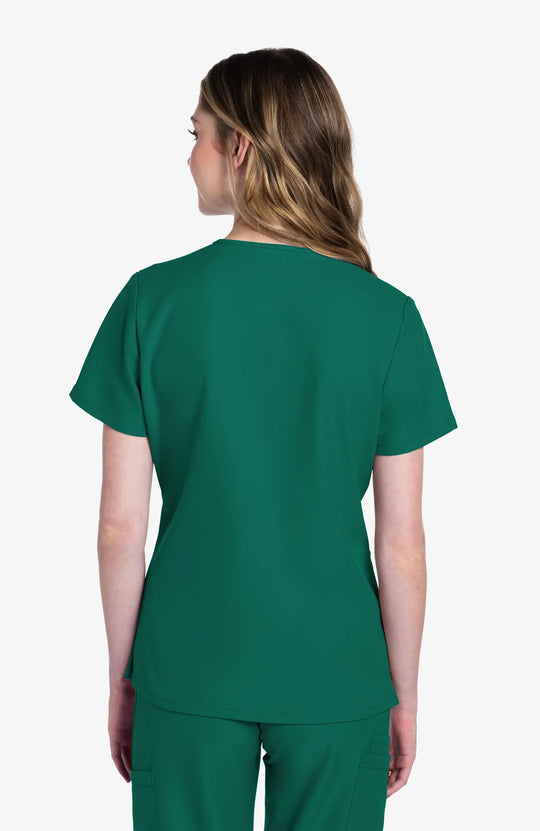 Cherokee Scrubs Women's 2-Pocket V-Neck Top Hunter Green | scrub-supply.com