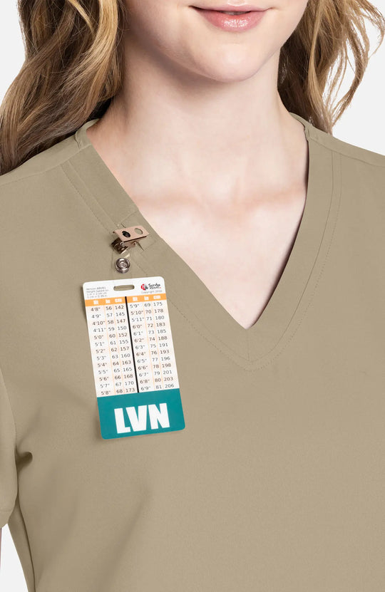 Cherokee Scrubs Women's 2-Pocket V-Neck Top Khaki | scrub-supply.com