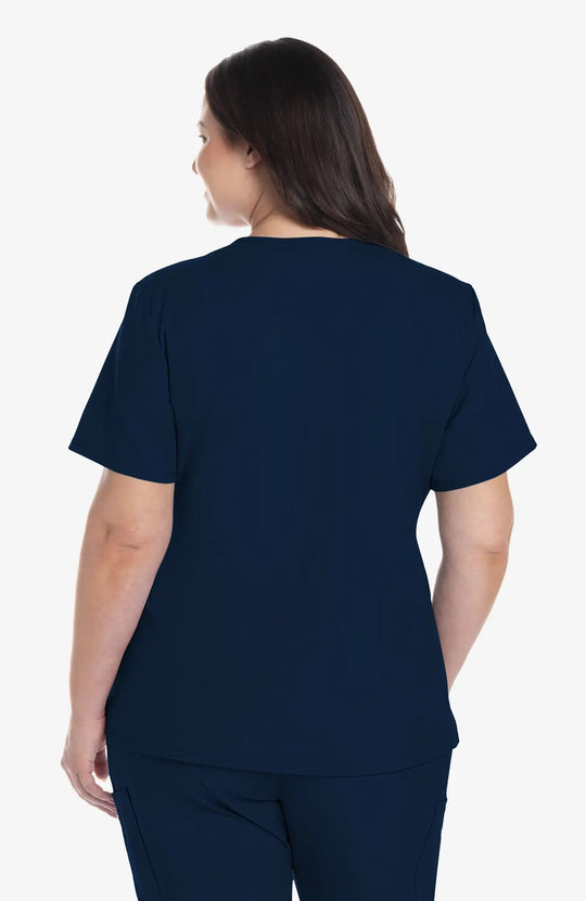 Cherokee Scrubs Women's 2-Pocket V-Neck Top Navy | scrub-supply.com