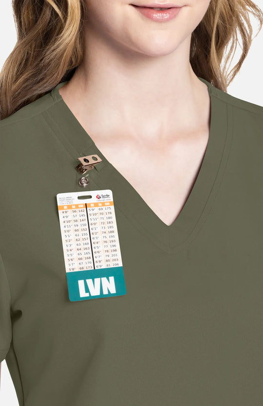Cherokee Scrubs Women's 2-Pocket V-Neck Top Olive | scrub-supply.com