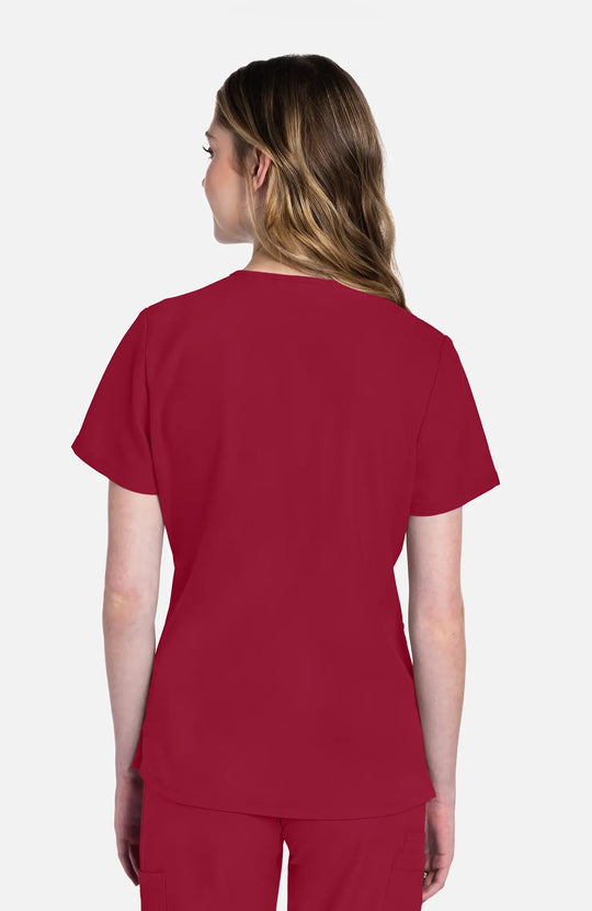 Cherokee Scrubs Women's 2-Pocket V-Neck Top Red | scrub-supply.com