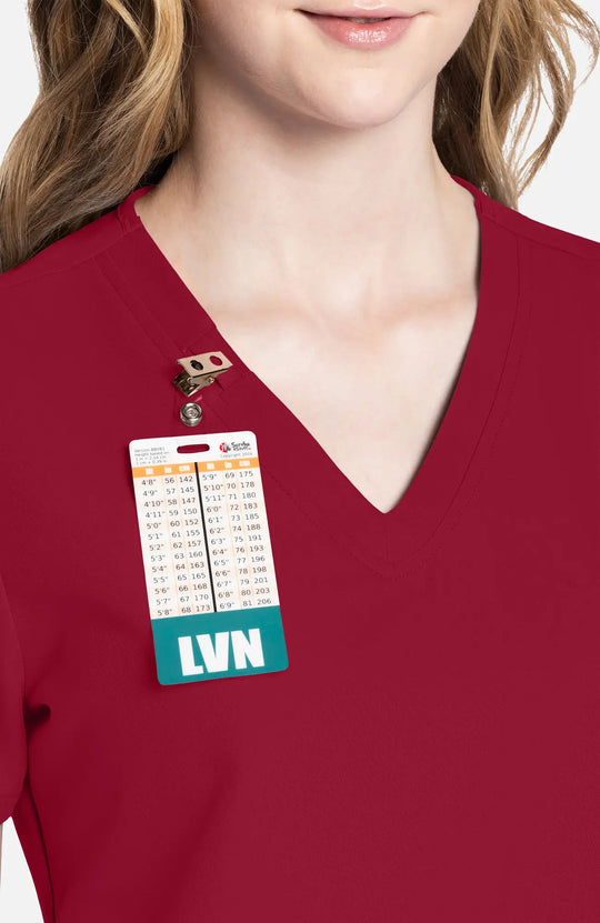 Cherokee Scrubs Women's 2-Pocket V-Neck Top Red | scrub-supply.com