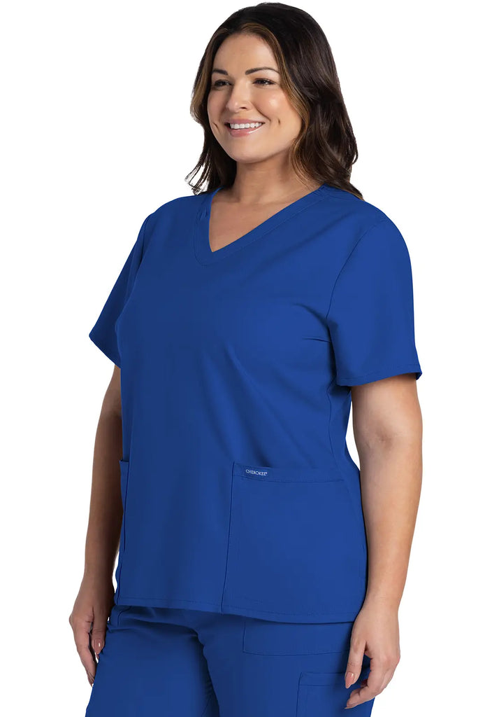 Cherokee Scrubs Women's Ultra 2-Pocket V-Neck Top Royal Blue | scrub-supply.com