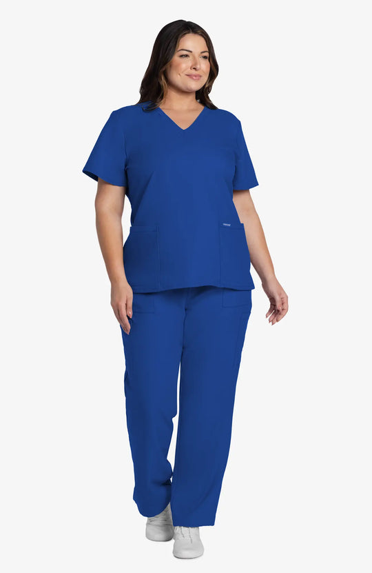 Cherokee Scrubs Women's 2-Pocket V-Neck Top Royal Blue | scrub-supply.com