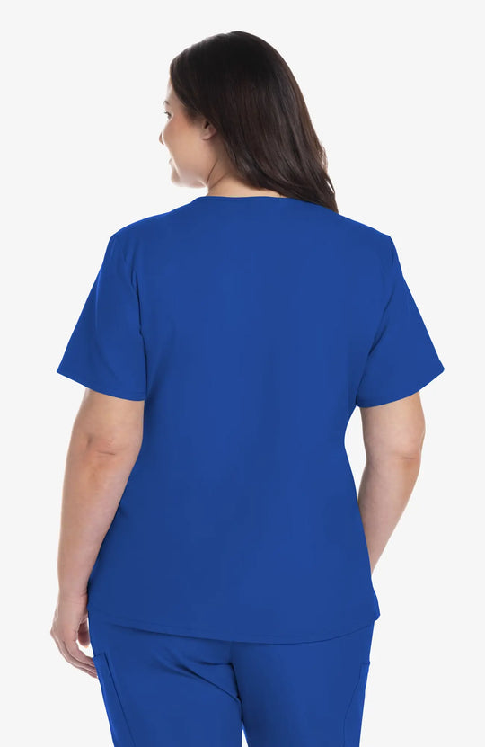 Cherokee Scrubs Women's 2-Pocket V-Neck Top Royal Blue | scrub-supply.com