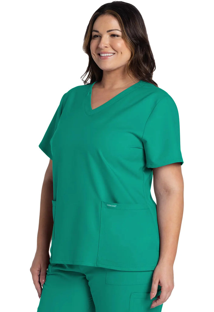 Cherokee Scrubs Women's Ultra 2-Pocket V-Neck Top Teal | scrub-supply.com
