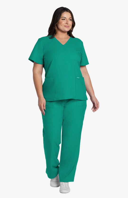 Cherokee Scrubs Women's 2-Pocket V-Neck Top Teal | scrub-supply.com