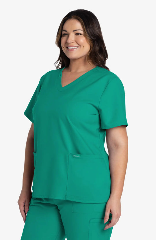 Cherokee Scrubs Women's 2-Pocket V-Neck Top Teal | scrub-supply.com