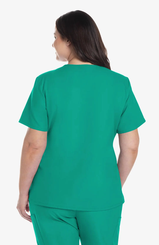 Cherokee Scrubs Women's 2-Pocket V-Neck Top Teal | scrub-supply.com