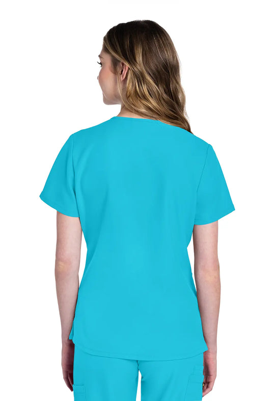 Cherokee Scrubs Women's 2-Pocket V-Neck Top Turquoise | scrub-supply.com