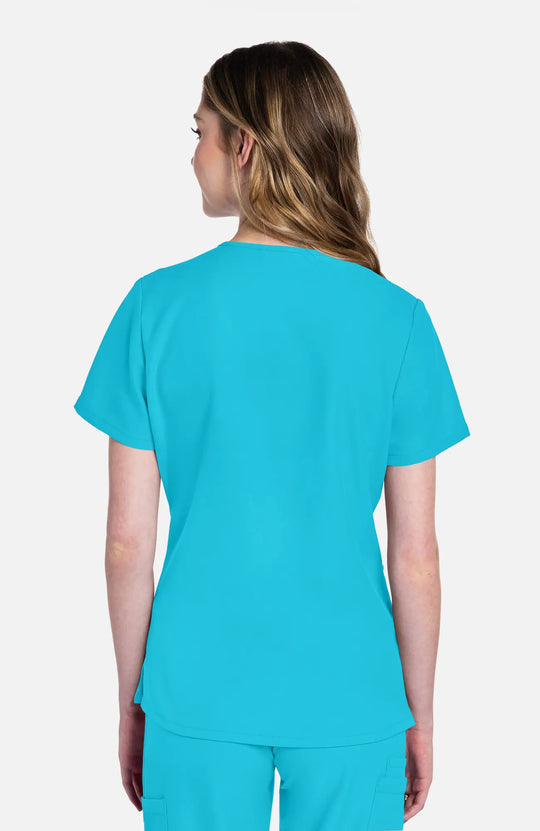 Cherokee Scrubs Women's 2-Pocket V-Neck Top Turquoise | scrub-supply.com