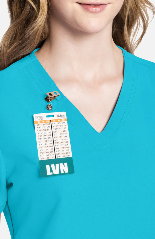 Cherokee Scrubs Women's 2-Pocket V-Neck Top Turquoise | scrub-supply.com