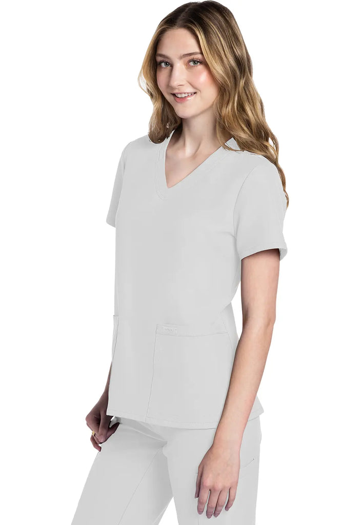 Cherokee Scrubs Women's Ultra 2-Pocket V-Neck Top White | scrub-supply.com