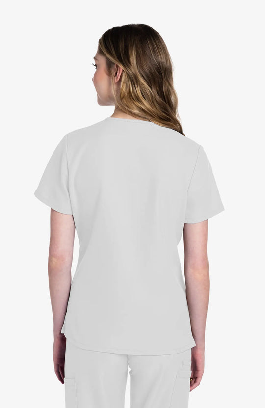 Cherokee Scrubs Women's 2-Pocket V-Neck Top White | scrub-supply.com